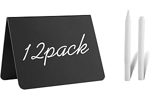 12 Pack 4"x3" Mini Chalkboard Signs for Parties
