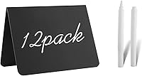 Doloburn 12 Pack 4x3 Mini Chalkboard Signs with Liquid Chalk Marker & Cleaning Cloth - Reusable Food Labels for Weddings, Parties, Buffets