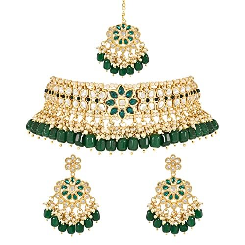 See full amazon price history chart for I Jewels Gold Plated Traditional Kundan & Pearl Choker Necklace Jewellery Set With Earrings & Maang Tikka For Women (K7239) (Green) I Jewels Gold Plated Traditional Kundan & Pearl Choker Necklace Jewellery Set With Earrings & Maang Tikka For Women (K7239) (Green) (B0BZZ8MR1M) Amazon Price History, Amazon Price Tracker
