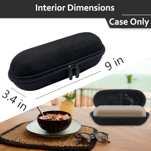 Image of ICIMBI Hard Carrying Case for Beats Pill 2024 Bluetooth Speaker,Shockproof Protective Travel Case with Foam Padding and Mesh Pocket for New Beats Pill Accessories,Black (Pack of 3)