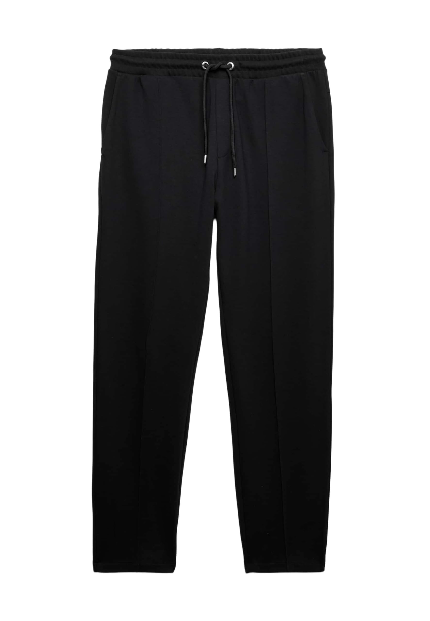 Marks & Spencer Joggers a Gamba Dritta in Cotton Rich con Pieghe Cucite