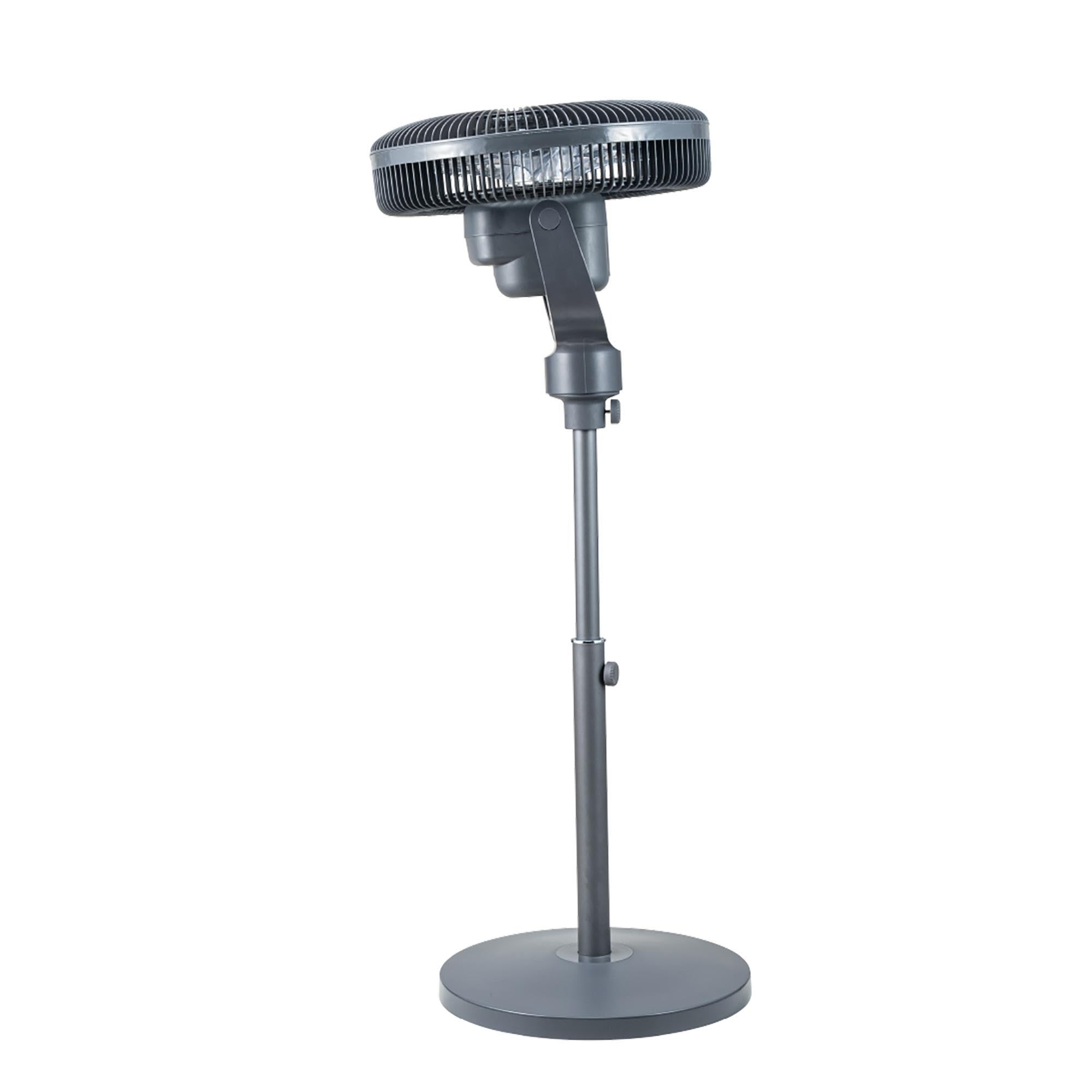 SOGO Ventilador de Pie 40 cm 65W Oscilación 360° - Alta Potencia con 3 Velocidades, Altura Regulable, Cabezal Multidireccional y Base Estable - Color Negro