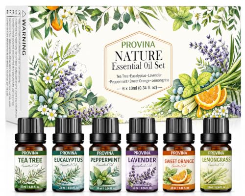PROVINA Aceites Esenciales Set 6 x 10 ml para Difusor y Regalo