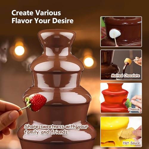 Máquina eléctrica de fondue de chocolate 4 niveles acero miniatura 7