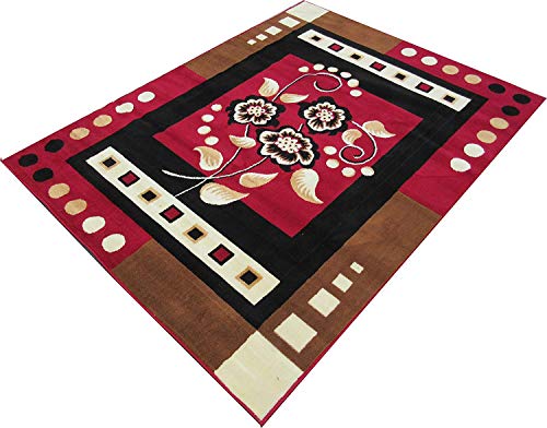 Image of Fine Quality Velvet Touch Rectangular Carpet 90X145 Cm(3X5 Feet) Red Multi
