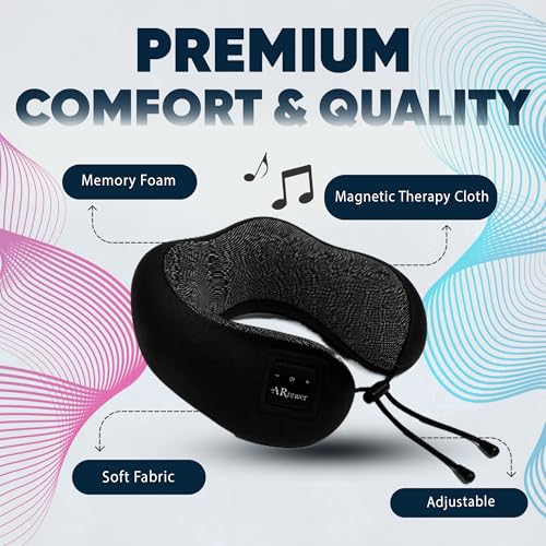 ARniwer Bluetooth Music Semicircular Neck Pillow Wireless Bluetooth Speaker Suitable Airplane,Bus,Train,Car,Office,and Outdoor Camping for Sleeping, Resting The Best Travel Essentials. (Black) - image 9
