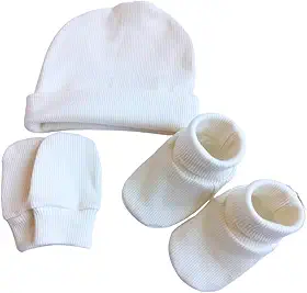 Conjunto de toucas com luvas e Sapatinho Pantufa Meias para Bebê, Recém-Nascido Algodão Premium