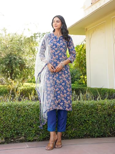 Image of Vaamsi Women's Printed Straight Kurta Pant With Dupatta Set | kurta sets for woman
