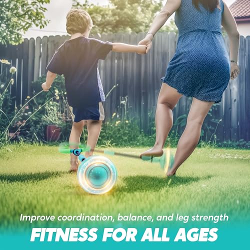 JOYIN Green Ankle Skip Ball with Flashing Lights, Toy for Kids Indoor & Outdoor, Flashing Swing Ball Foldable Sports Toy, Birthday Gifts for Kids 3 4 5 + - Image 3