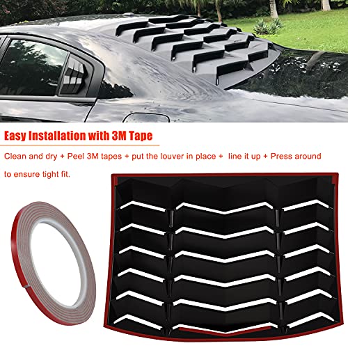 3Pcs Rear & Side Window Louvers For Dodge Charger 2011 2012 2013 2014 2015 2016 2017 2018 2019 2020 2021 Abs Sun Shade Windshield Cover Matte Black #TOP5
