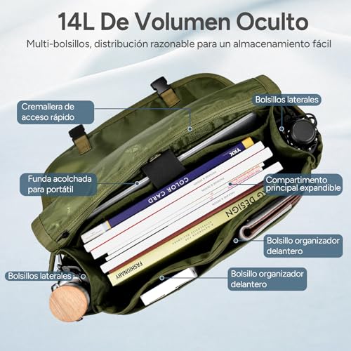 Expandable Messenger Bag Fit 16" Laptop for Men Women Work College Office Computer3