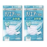 [アイリスオーヤマ] マスク 日本製 国産 ナノエアーマスク ふつうサイズ 7枚入 2袋セット 通気性 使い捨て ディスポーザブル PK-NI7L