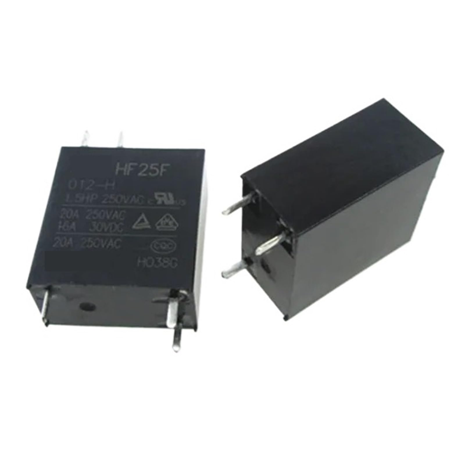 Relais 12VDC JQC-25F 20A 250VAC commutateur 3 broches HF25F pour carte électronique