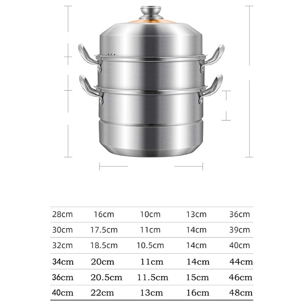 Olla para cocinar, vaporera, vaporera doméstica Acero Inoxidable 304, vaporera Comercial Grande Doble Capa, Olla para cocinar al Vapor Tres Capas, Cocina inducción