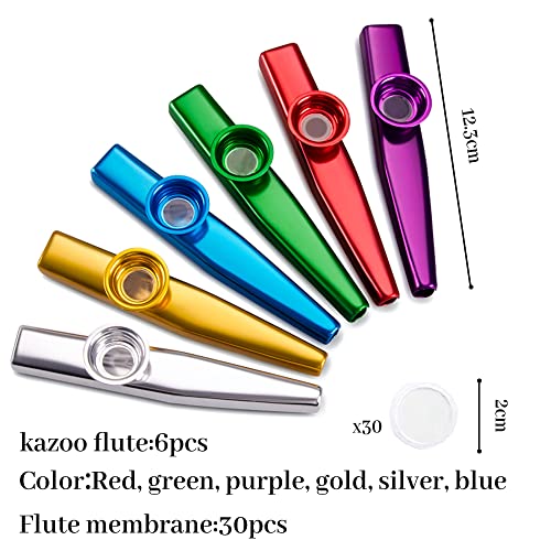 Kazoo, FainFun 6 Lot Kazoo Métal, Kazoo Métal avec 30 Diaphragmes, Kazoo Instrument pour Enfants et Adultes, Kazoo Pour… - Les Beatles, Paul McCartney, John Lennon, RIngo Starr, George Harrison Kazoo, FainFun 6 Lot Kazoo Métal, Kazoo Métal avec 30 Diaphragmes, Kazoo Instrument pour Enfants et Adultes, Kazoo Pour… – Image 3