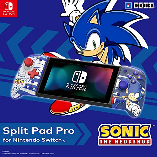 HORI Split Pad Pro (Sonic) Manette mode portable pour Nintendo Switch et Nintendo Switch OLED - Licence officielle Nintendo et Sega
