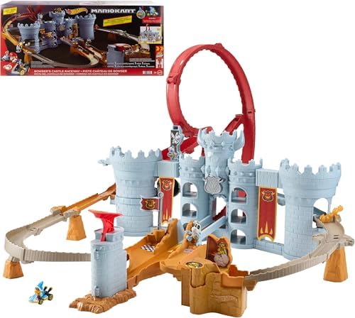 Pista Hot Wheels Super Mario Castelo Bowser Mattel. Kit com lança...