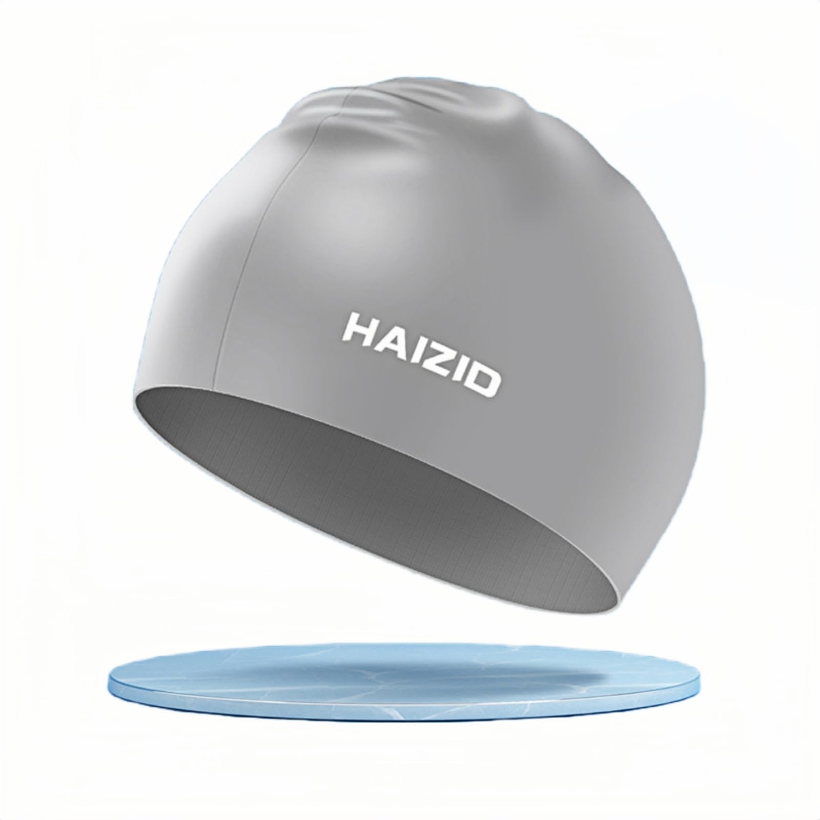 Classic Unisex Adult Swim Hats for Women and Men Swim Cap to Keep Hair Protected, Silicone Bathing Caps Soft Silicone, Comfortable, Non-Slip (Grey)