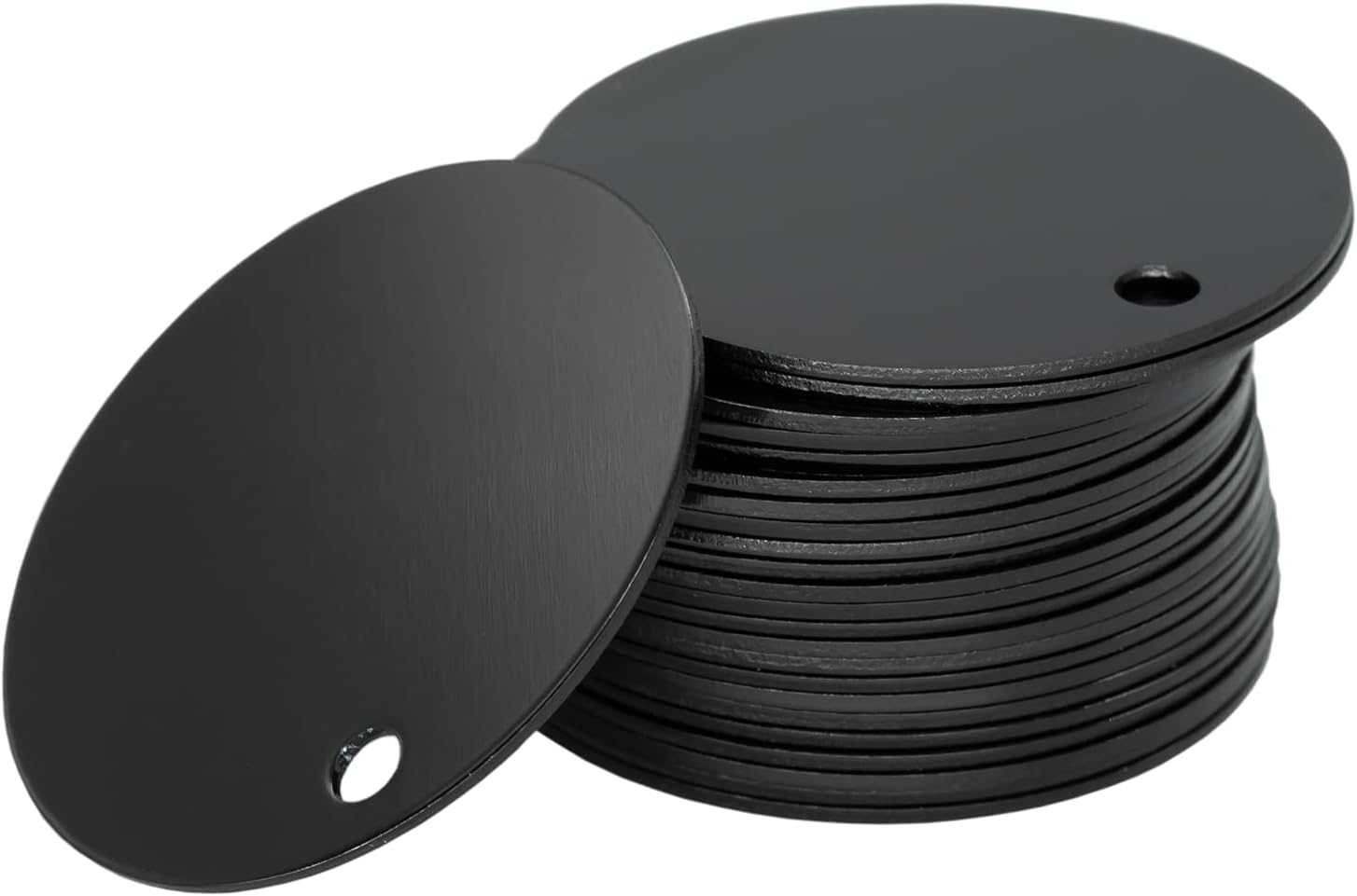 StayMax Round Aluminum Engraving Blanks Tags Stamping Blanks 25 Pack Diameter 1.57 Inch (Black) - Image 3