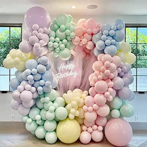 Pastel Balloon Arch Kit, 137 PCS Rainbow Balloons Garland Kit Decoration Balloons for Birthday Party Wedding Boy or Girl Gender Reveal Background Decoration