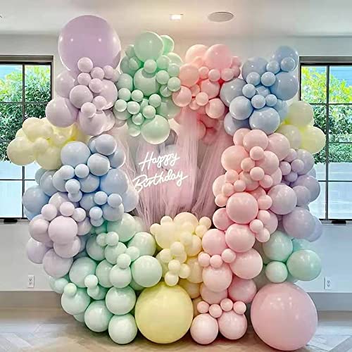 Pastel Balloon Arch Kit, 137 PCS Rainbow Balloon Arch Kit for Birthday Party Decorations Wedding Boy or Girl Baby Shower Decorations Gender Reveal Balloons