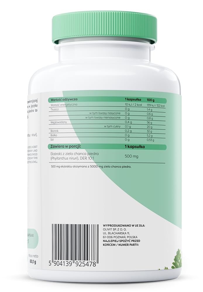 Osavi Chanca Piedra – 120 wegańskich kapsułek | Tradycyjna roślina | Ekstrakt z ziela chanca piedra | 500 mg ekstraktu w jednej kapsułce z 5000 mg Phyllanthus niruri | Clean Label | Dla Wegan