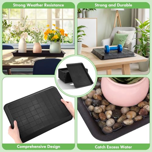 Soucoupe rectangulaire en plastique lourd Gejoy pour protéger le sol des gouttes d'eau