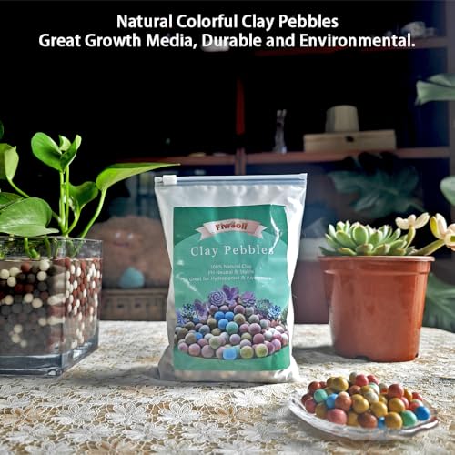 Image of Colorful Leca Clay Pebbles 5LBS for Plants 8-10mm Natural Organic Leca Balls Indoor Potting Garden Soil for Orchid, Succulents, Hydroponics, Decoration, Drainage (Colorful-2, 5 lbs)