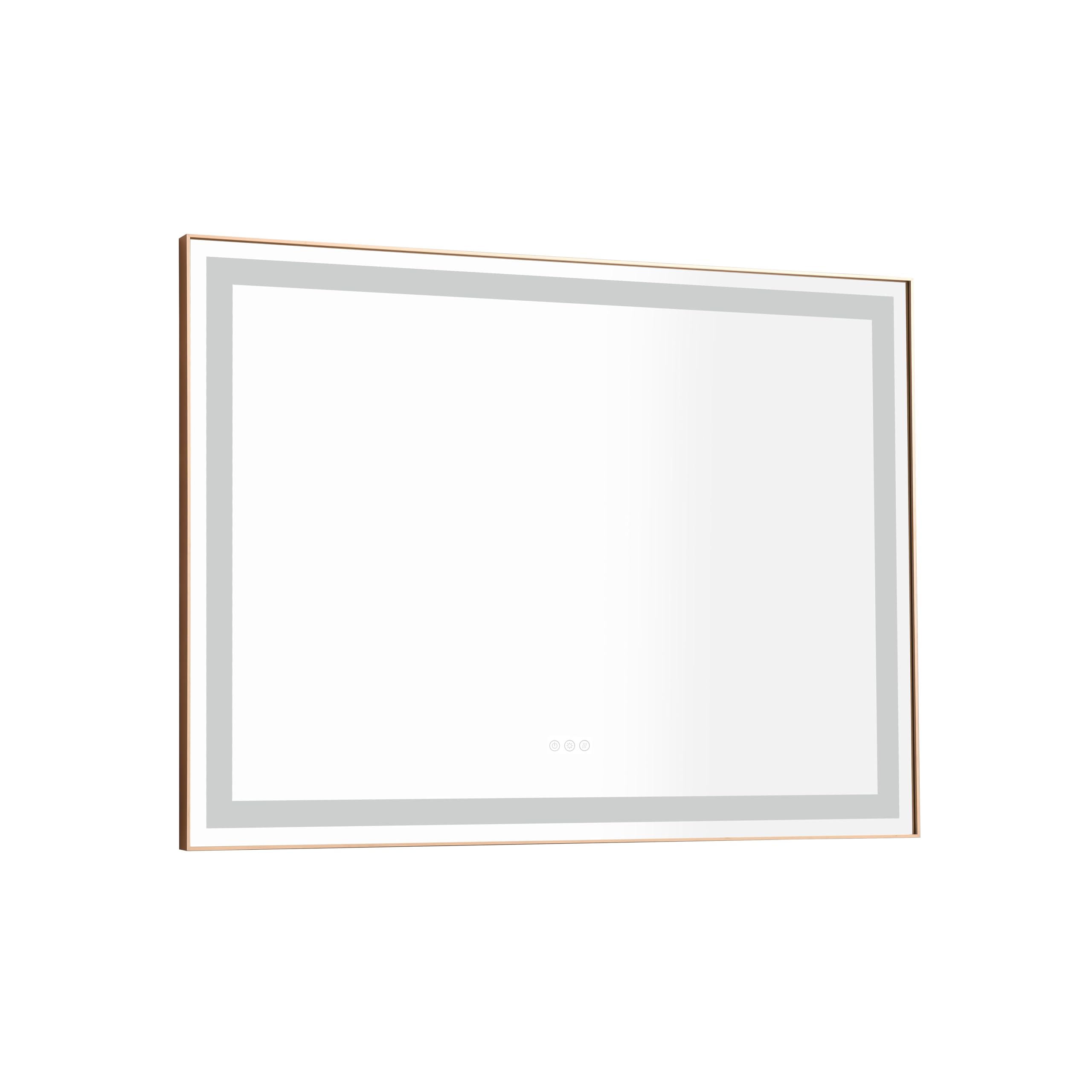 HXUHUWS LED Lighted Bathroom Wall-Mounted Mirror for Enhanced Grooming, Anti-Fog Technology, Gold Finish, 48 x 36 Inches