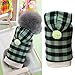 lamphle Eye-catching Dog Sweater Plaid Dog Hoodie Sweater Winter Pet Sweater with Hood for Small Dogs Cats Pet Cotton Coat Green XL