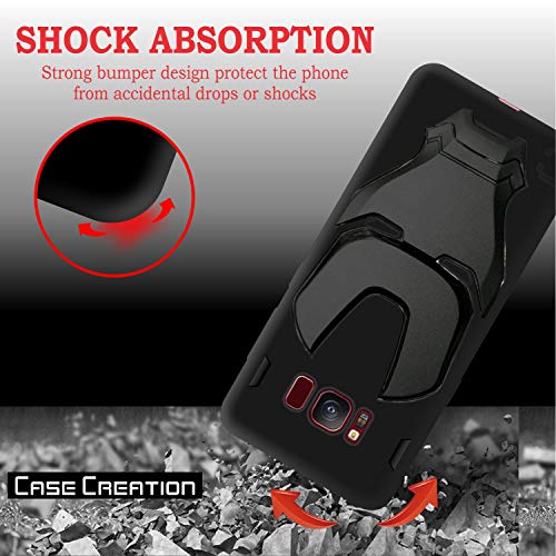 Image of COVERLY Official 3D Touch Feel Trending Avenger Logo Mask Soft Rugged Grip Iron Man Super Power Cartoon Movie Engraved Silicone Matte Back Cover for Samsung Galaxy S8+ 2018 -Black