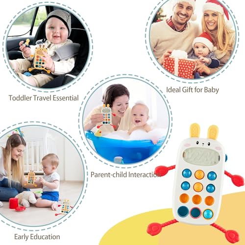 Image of Kidology Baby Bunny Phone Maze Sensory Montessori Toy, Pull String Teething Toy for Kids, Sensory Activity Travel Toys for Toddlers, Baby Fine Motor Skills Gift for 6-12-18 Months Babies, Multicolor