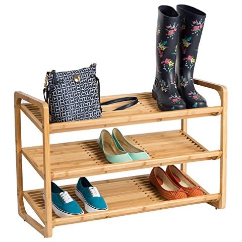 Honey-Can-Do 3-Tier Bamboo Shoe Shelf Cover