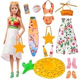 Ebuddy Doll Clothes and Accessories - 3 Sets with Volleyball Surfboard Cup Holder for 11.5 Inch Girl Doll