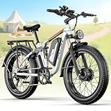 PHJU 6000W 60V Dual Motors Electric Bike for Men, Fat Tire 100 Miles Full Suspension...