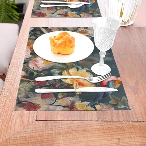 Set de table résistant à la chaleur : lot de 4 protections antidérapantes lavables en PVC