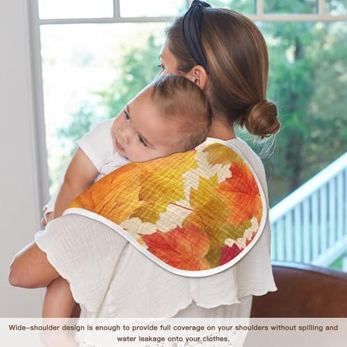 Maple Leaves Fall Burp Cloths Baby Boys Girls Absorbent Soft Cotton Burping Cloths Rags, 1 Pack4