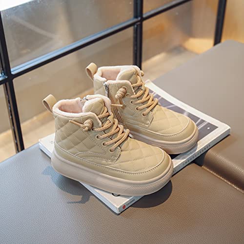 Fur Lined Kids Snow Boots,Boys Girls Winter Ankle Boots Side Zipper (Toddler/Little Kid/Big Kid)2