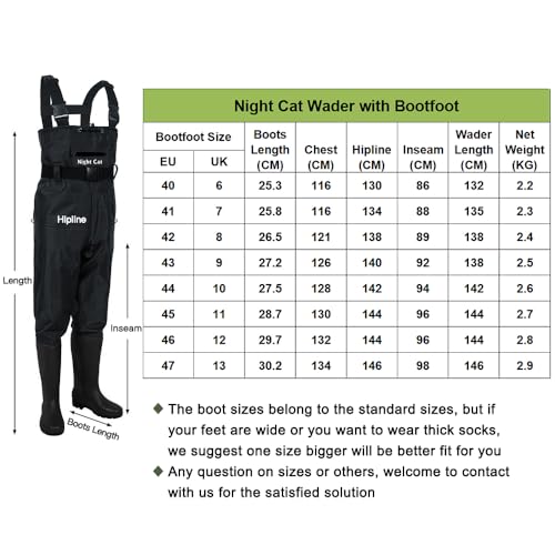 Image of Night Cat Fishing Wader for Men Women Waterproof Hunting Chest Wader with Boots Belt Breathable Lightweight