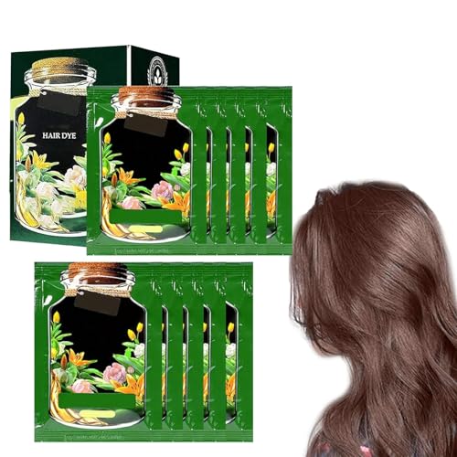 Crema nutritiva para teñir el cabello 3 en 1, tinte capilar de burbujas vegetales naturales, champú acondicionador para cubrir canas, fácil de usar.