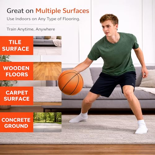 Ballon de basketball silencieux taille 7 en mousse pour jouer en appartement sans bruit - 4