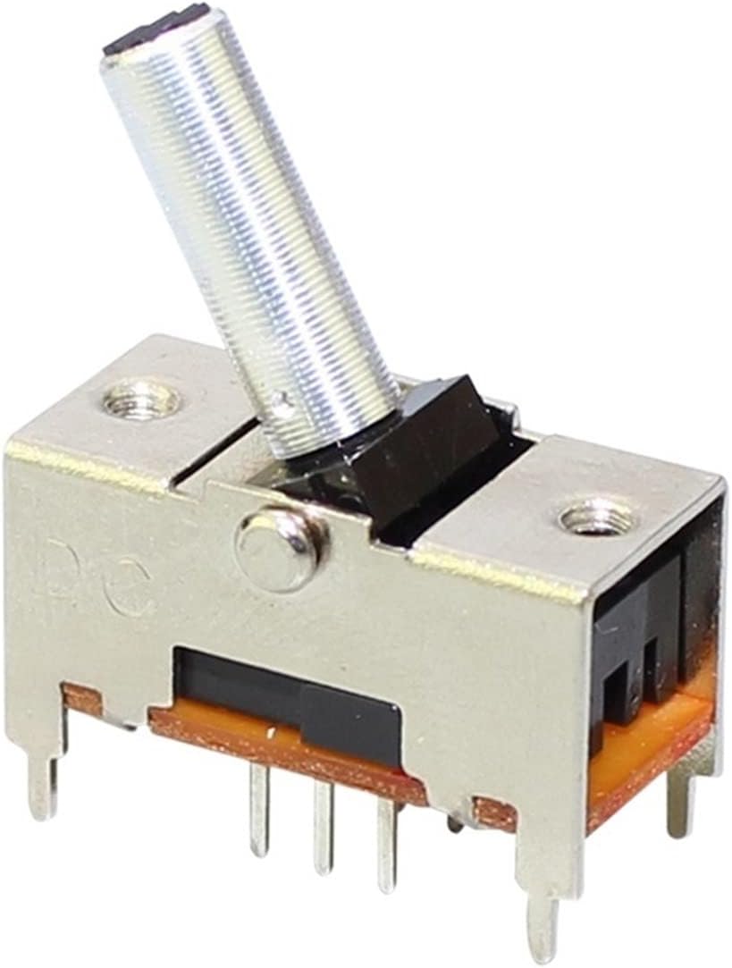 Toggle Switches 10PCS DPDT 6PIN ON-ON Slide Switch Metal 50mA Double Pole Double Throw Toggle Switch PCB Terminal With 15mm Aluminum Actuator