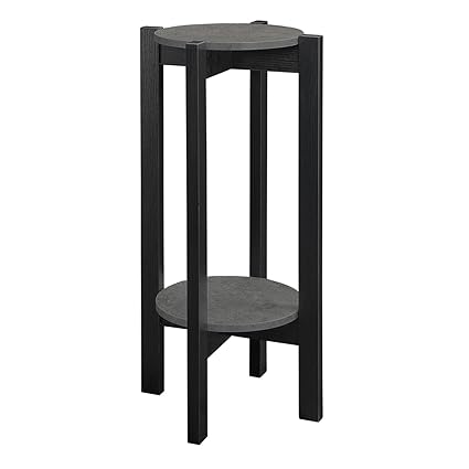 Convenience Concepts Newport Deluxe Plant Stand, Faux Cement/Black