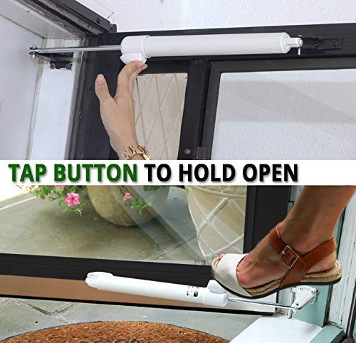 Touch 'N Hold Smooth Door Closer - Single Kit (Sandstone) - Standard-Duty Door Closer With Touch-Button Hold Open Feature & Smooth Closing Motion – For (Medium & Lightweight) Storm, Screen Doors. #TOP5
