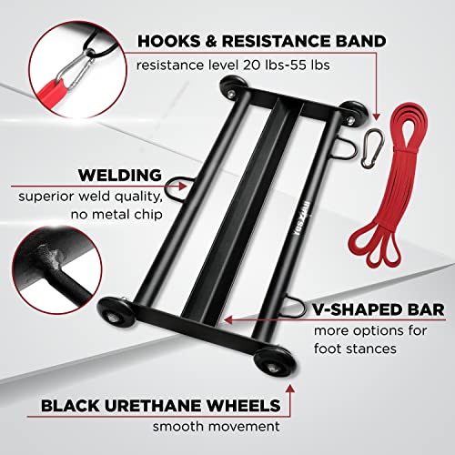 Yes4All Rolls Smooth, Versatile Glute Ham Glider, Exercise Wheels for Home Gym Fitness, Glute Hamstring, Booty Building, Leg Excerise & Ab Roller for Abs Workout Equipment - Image 4