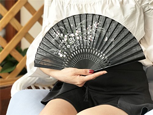 image for OMyTea Folding Hand Fan for Women - Foldable Japanese Chinese Oriental