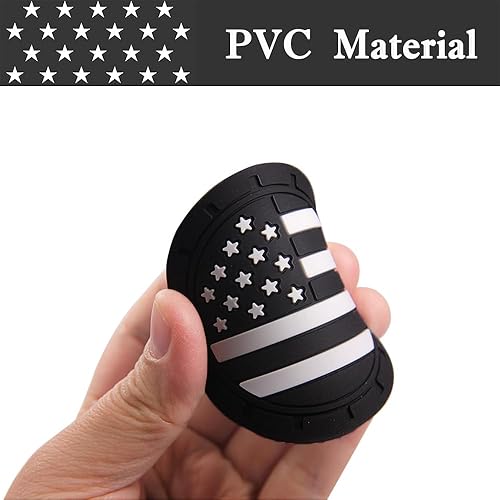 Miniatura 4 de ACODABLEM Paquete de 2 portavasos para automóvil, 2.75 pulgadas, bandera estadounidense, juego de almohadillas de goma suave, soporte redondo para