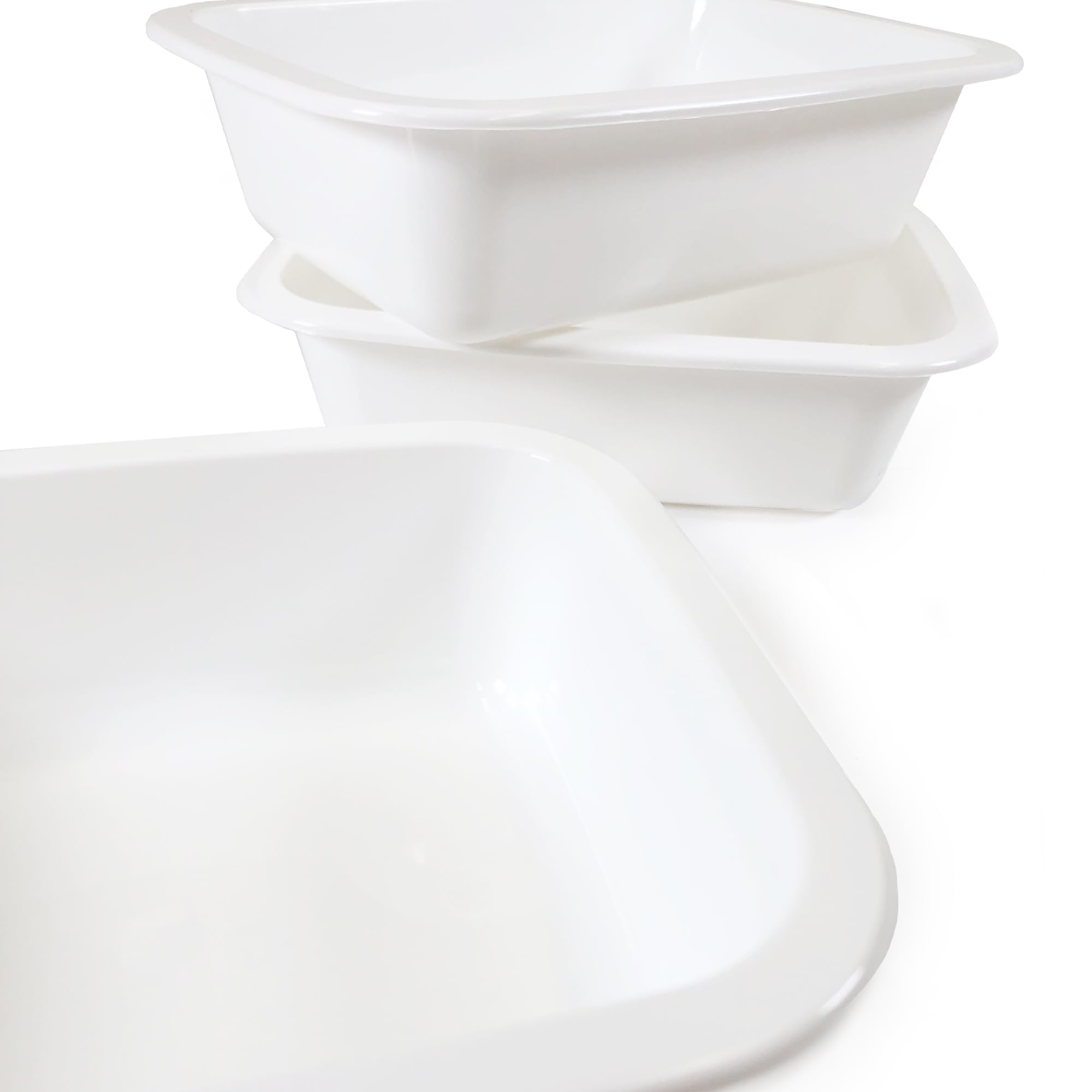 Pack 130 Bandejas Gastronorm GN3 45-00 1/8 de Polipropileno Blancas para Envasar Alimentos Crudos o Cocinados | Color Blanco y Medidas 160x130x45 mm