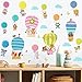Adesivi Murali Bambini 70 x 50 cm, Adesivi da Parete Animali Autoadesivi, Procione Volpe Nuvola Scimmia Capra Coniglio Leone, per Cameretta Ragazza Ragazzo, Regalo di Feste Compleanno per Bambini