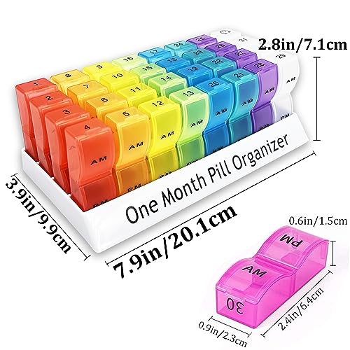 Goldmiky Pillendoos,Pillendoos Container,Reisorganizer Voor Geneesmiddelen,Maandelijks, 's Ochtends Middags,Avond,Tablettenorganizer,Grote Pillendoos,Medicijnen,32 Dagen,BPA-vrij - Afbeelding 3